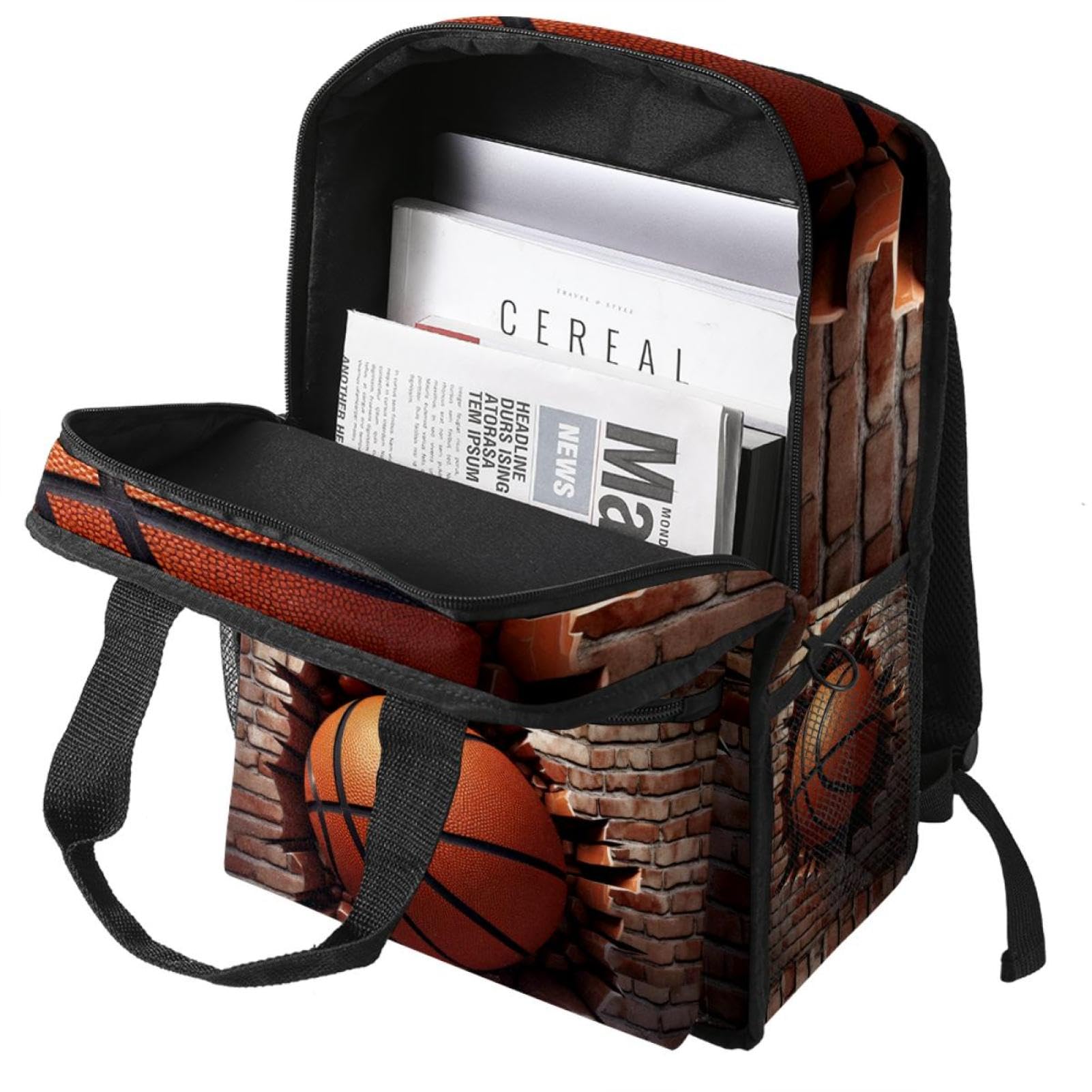 Durable Travel & Work Backpack with Basketball Wall Texture - Perfect for Commuting, Gym, and Outdoor Adventures