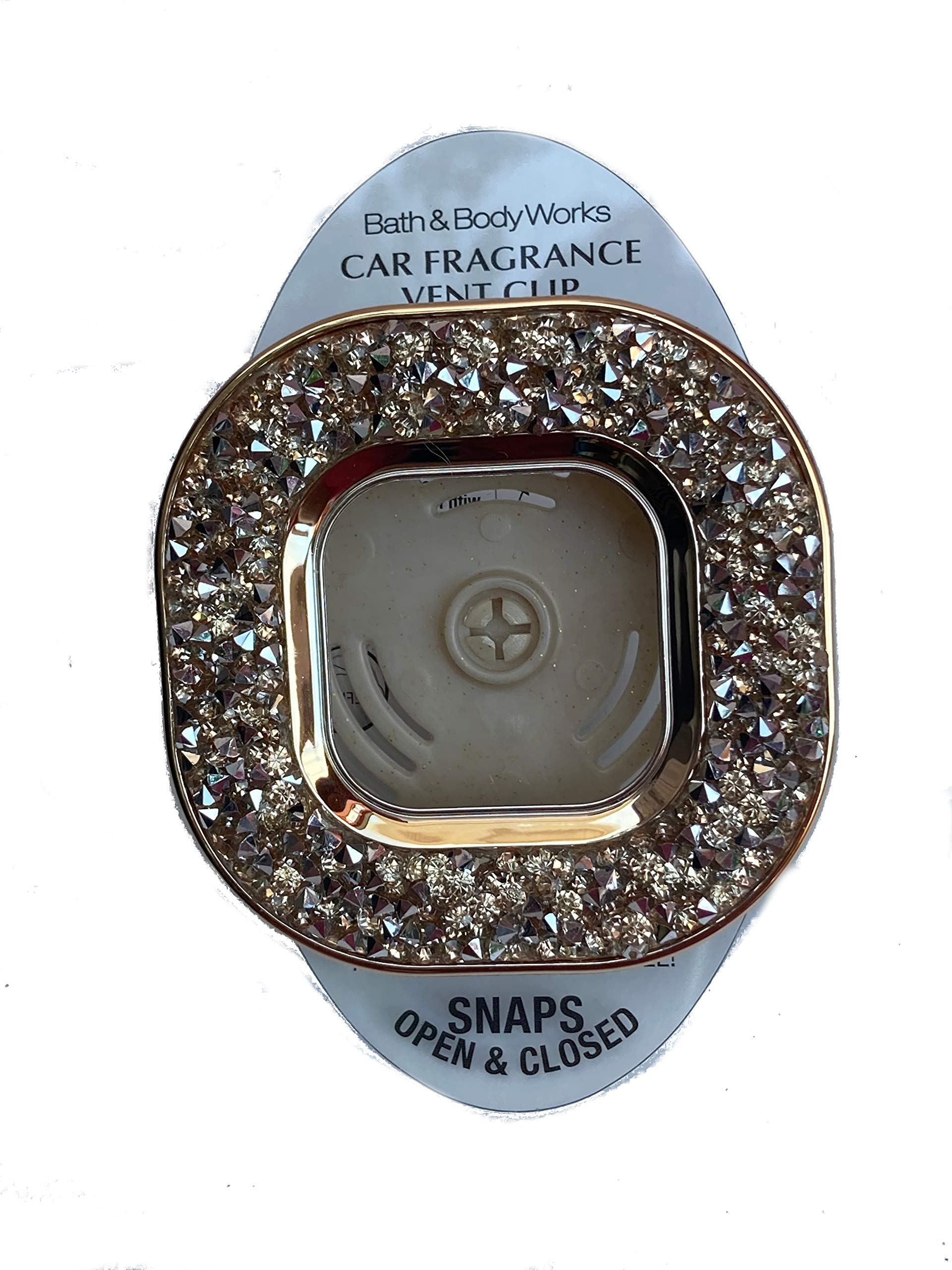 Bath & Body Works Scentportable Vent Clip - Gold Glitter Car Air Freshener for Home & Office | Long-Lasting Fragrance for Cars, Closets & Small Spaces
