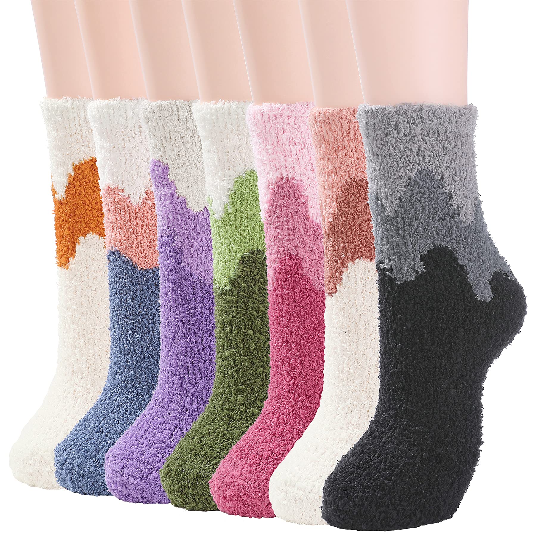 Zando Women's Soft Fuzzy Socks - Thick Warm Winter Slipper Socks, Cozy Fluffy Non-Slip House Socks for Sleeping, Lounge & Home Comfort - Perfect for Cold Nights, Relaxing & Gift Giving