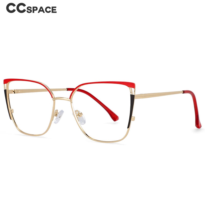 CCspace Women's Full Rim Square Cat Eye Titanium Eyeglasses Frame 54427 - Lightweight & Durable for Work, Reading & Fashion