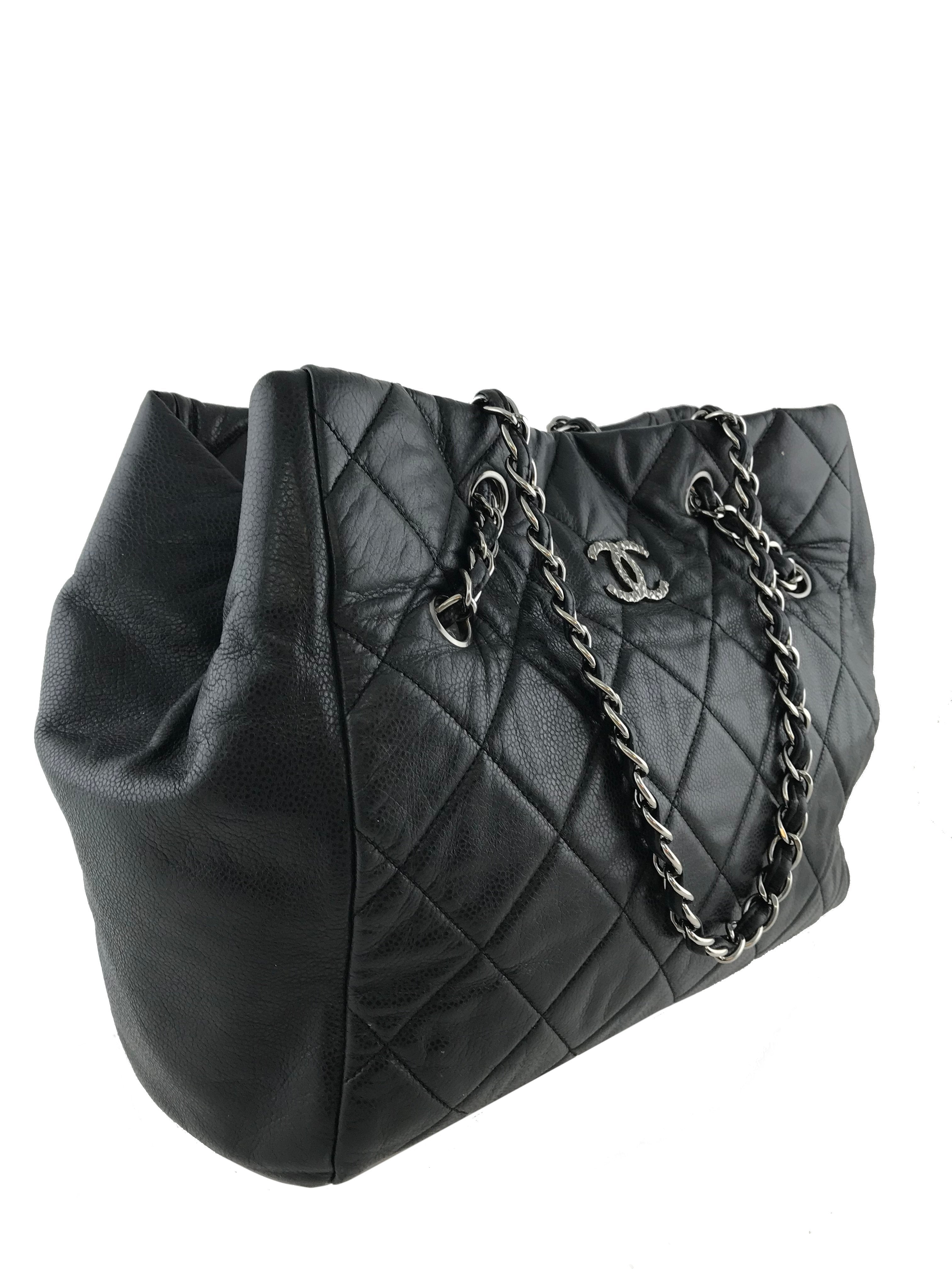 Chanel Quilted Caviar Leather Large Tote Bag - Luxury Designer Handbag for Women | Perfect for Work, Travel & Everyday Use