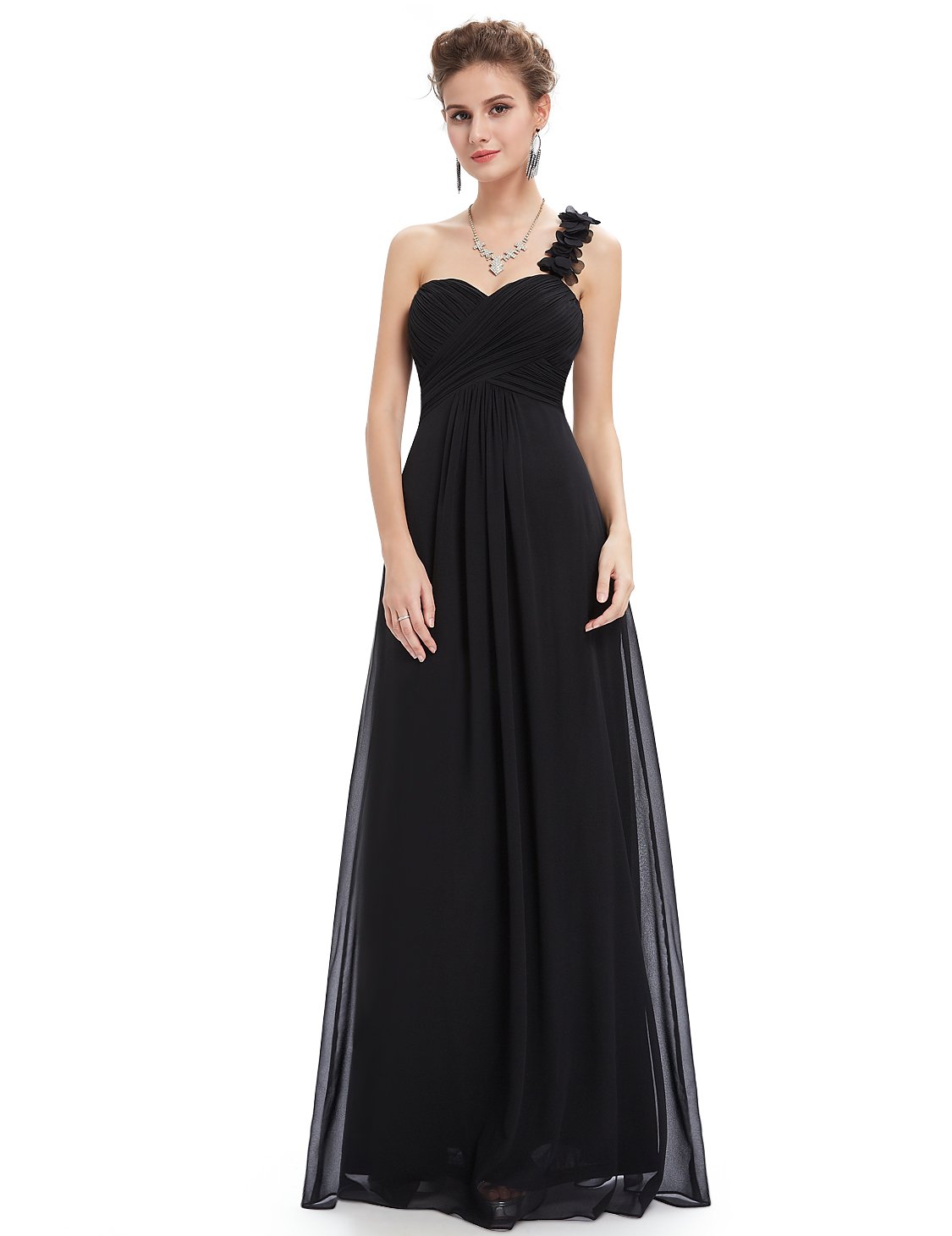 Ever-Pretty Women's Elegant One Shoulder Empire Waist Flowy Maxi Bridesmaid Dress 09768 - Perfect for Weddings, Prom, Evening Parties & Special Occasions