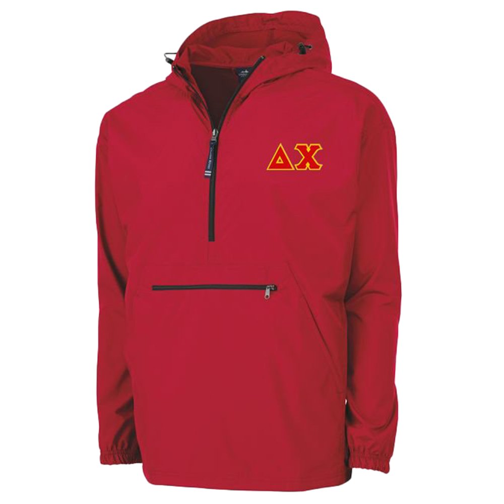 Delta Chi Tackle Twill Lettered Pack N Go Pullover - Comfortable College Sweatshirt for Fraternity Events, Game Days & Campus Life