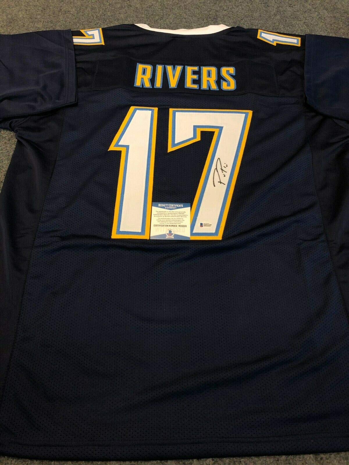 Authentic Philip Rivers Signed L.A. Chargers Jersey with Beckett COA - Perfect for NFL Memorabilia Collectors & Sports Fans Display
