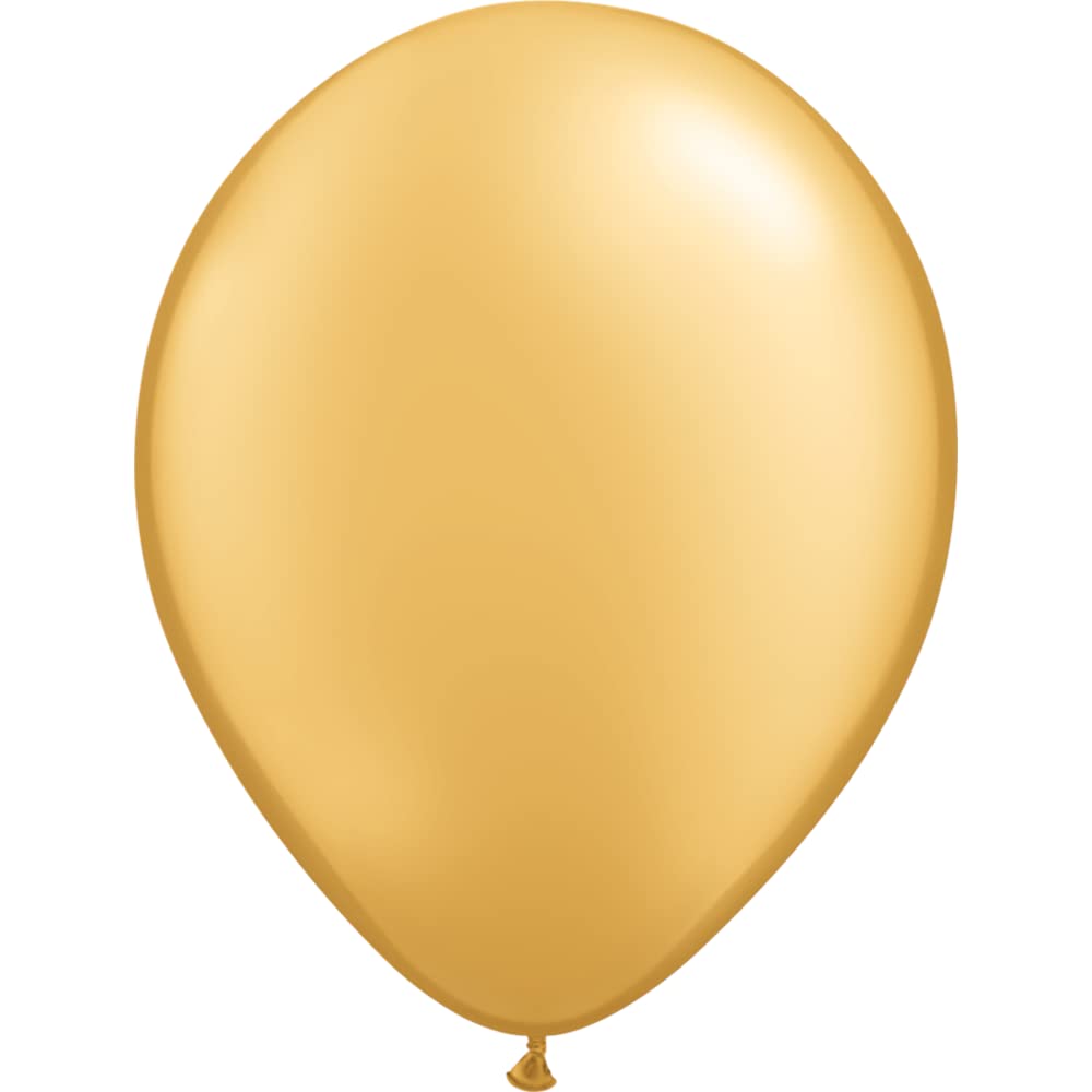 Qualatex 11 Inch Gold Balloons Bulk Pack of 100 - Premium Metallic Party Decorations for Birthdays, Weddings & Celebrations