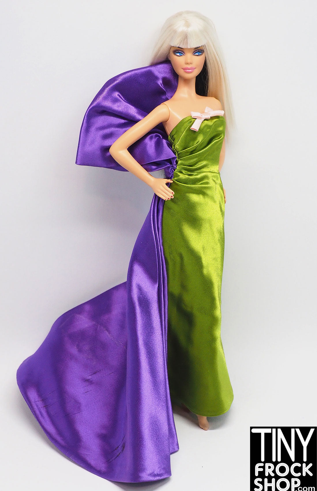 12-Inch Fashion Doll with Green & Purple Dress - Perfect for Collectors, Kids Play & Gift Giving