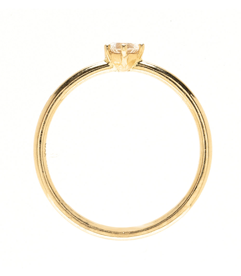 Petite Diamond Heart Stacking Ring - Dainty 14K Gold Layering Ring for Women | Perfect for Valentine's Day, Anniversary Gifts & Everyday Elegance
