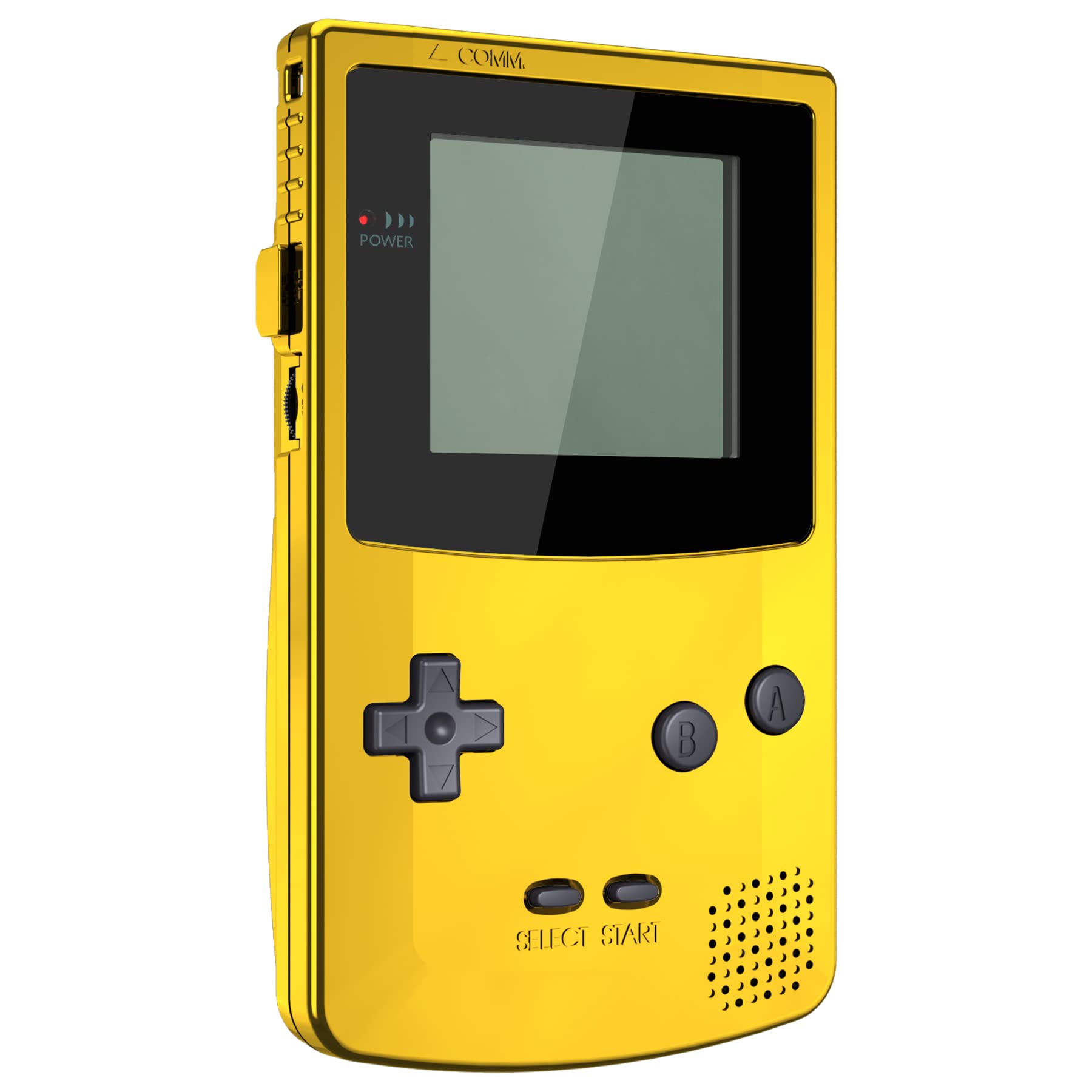 eXtremeRate Chrome Gold Replacement Shell & Black Screen Lens for Gameboy Color (GBC) - Compatible with OSD IPS, Regular IPS & Standard LCD Screens - DIY Console Housing Upgrade Kit - Perfect for Gameboy Color Modding & Retro Gaming Enthusiasts