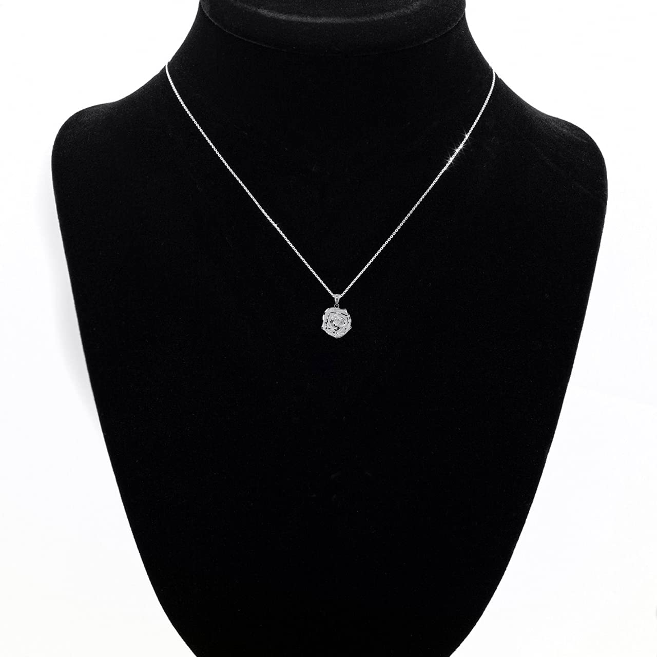 925 Sterling Silver Rose Flower Pendant Necklace for Women - Elegant Floral Jewelry Gift for Birthday, Anniversary & Valentine's Day
