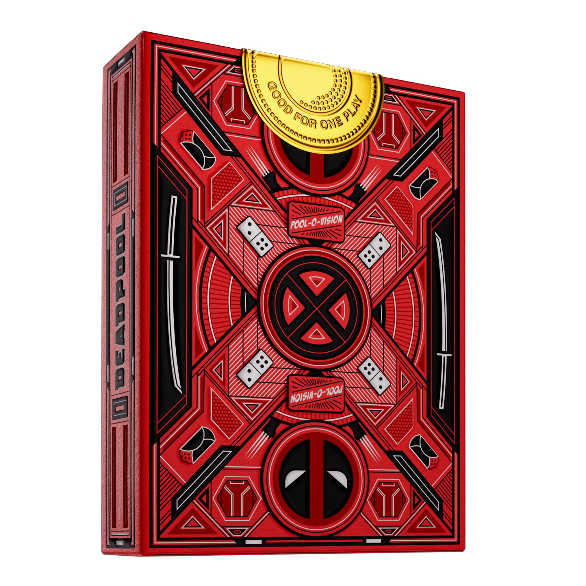 theory11 Deadpool Playing Cards - Premium Poker Size Standard Index Luxury Deck for Magic Tricks, Card Games & Collectors