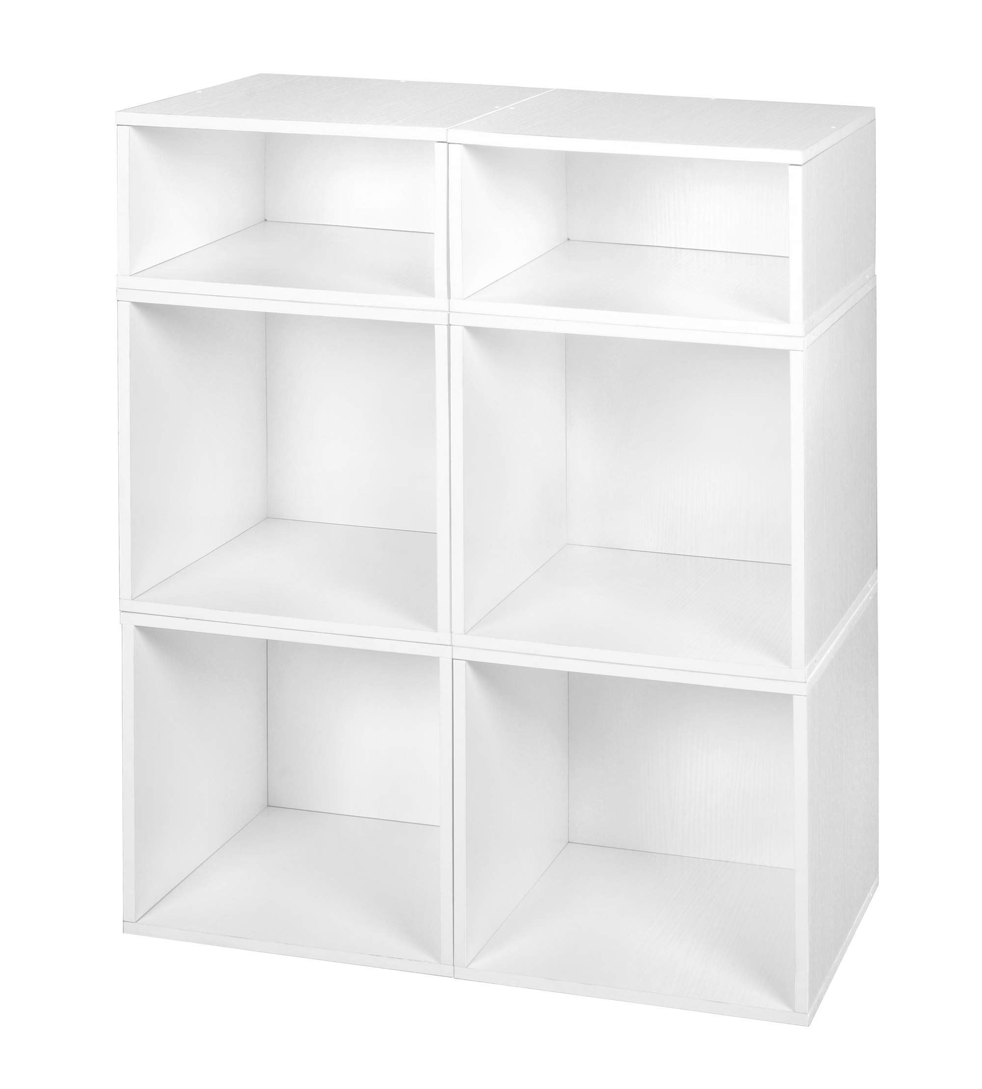 Premium Niche Cubo Deluxe Storage Set with Full & Half-Size Cubes (4+2) - White | Modular Closet & Nursery Organization Solution