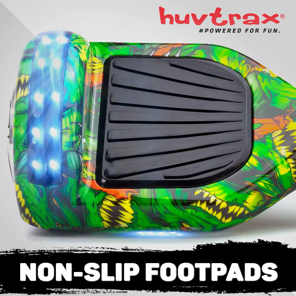 Green Monster Hoverboard - 2X Ride Time, Durable Aluminum Wheels (Not Plastic) - Bluetooth, LED Lights & Carrying Case - for Kids & Adults up to 220lbs - Perfect for Commuting, Fun Rides & Outdoor Adventures