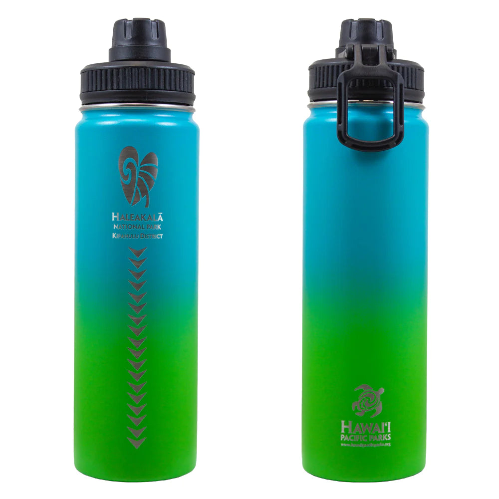 Haleakalā National Park Kīpahulu District Taro Insulated Water Bottle - 24oz Stainless Steel Vacuum Flask for Hiking, Camping & Outdoor Adventures