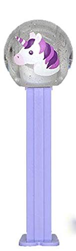 Unicorn Crystal Pezemoji Pez Dispenser with 2 Candy Rolls - Fun Collectible Candy Dispenser for Kids Birthday Parties, Halloween Treats & Gift Exchanges