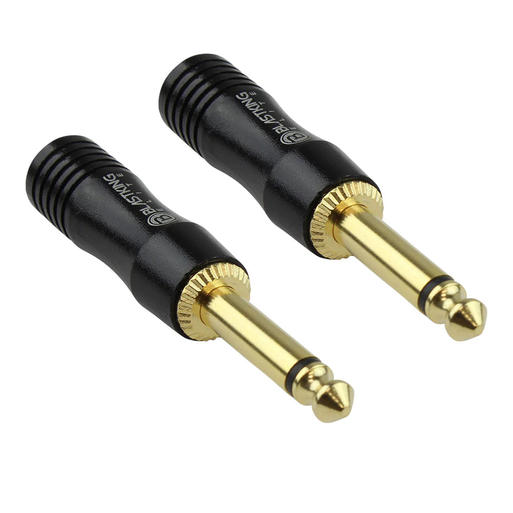 Blastking CN20 1/4 Inch Mono Male Plug Gold Plated Audio Connector - High Quality Stereo Cable Adapter for Guitar, Amplifier, and Professional Audio Equipment
