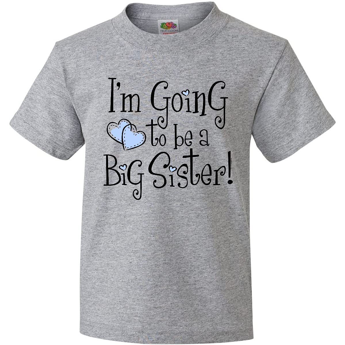 Inktastic Heart New Big Sister Youth T-Shirt - Cute Big Sister Gift for Girls - Perfect for Sibling Announcement, Birthday & Family Events