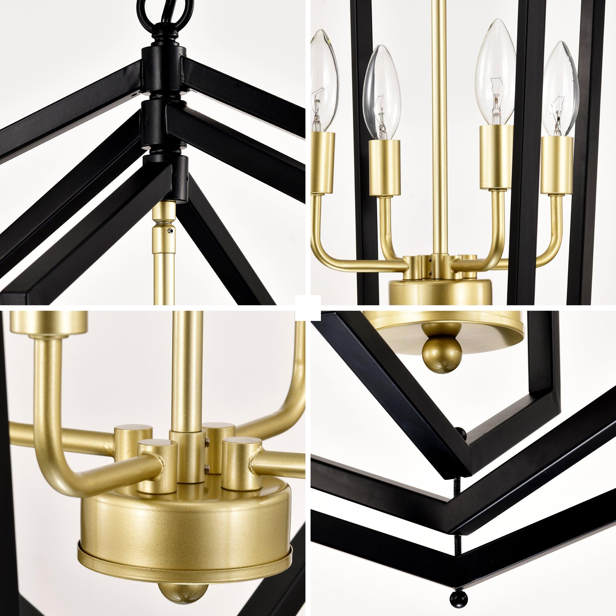 12-Light Farmhouse Kitchen Chandelier - Vintage Rustic Cage & Lantern Pendant Lighting Fixture for Dining Room, Island, or Breakfast Nook - Dimmable Edison Bulbs Included