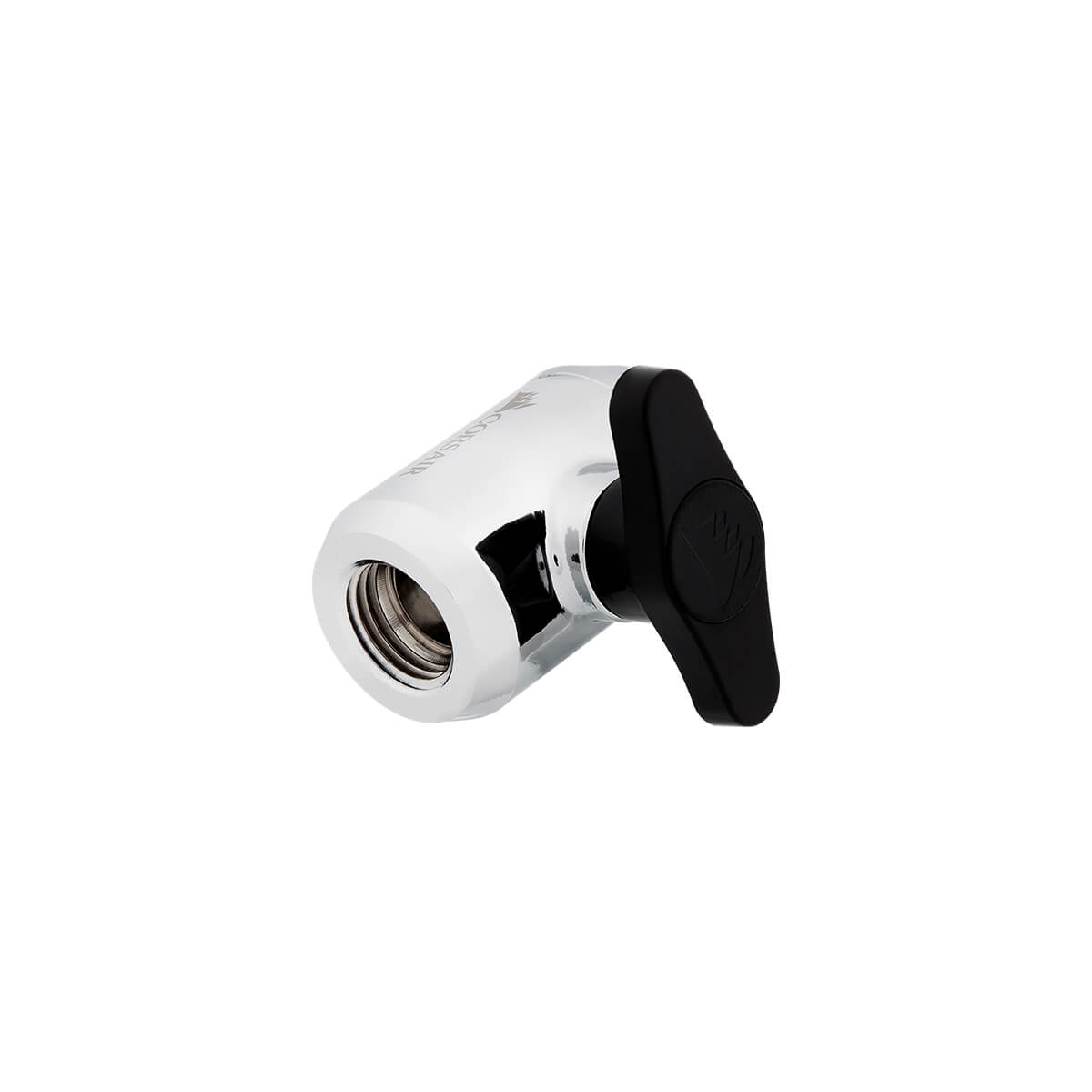 Corsair Hydro X Series XF Ball Valve - Chrome Plated Brass Fitting for Custom Water Cooling PC Builds | Perfect for Gaming Rigs & High-Performance Computers
