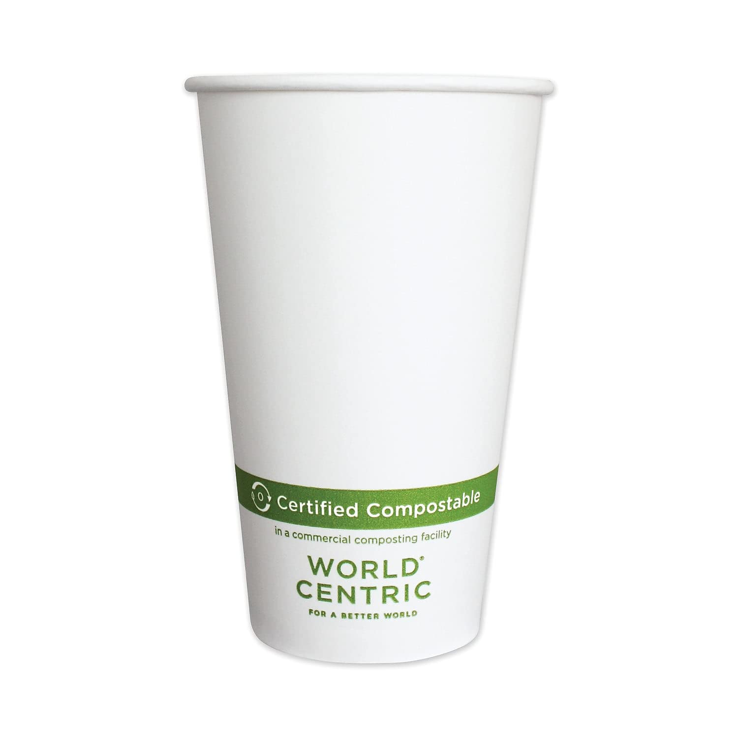 World Centric CUPA16 16-Oz Compostable Paper Cups, 1000 Count - Eco-Friendly Disposable Cups for Coffee, Tea, Hot Beverages - Perfect for Offices, Cafes, Restaurants and Events