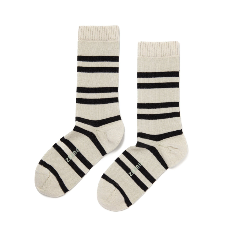Zkano Black Polo Stripe Socks - Comfortable Cotton Crew Socks for Men & Women - Perfect for Casual Wear, Office & Sports