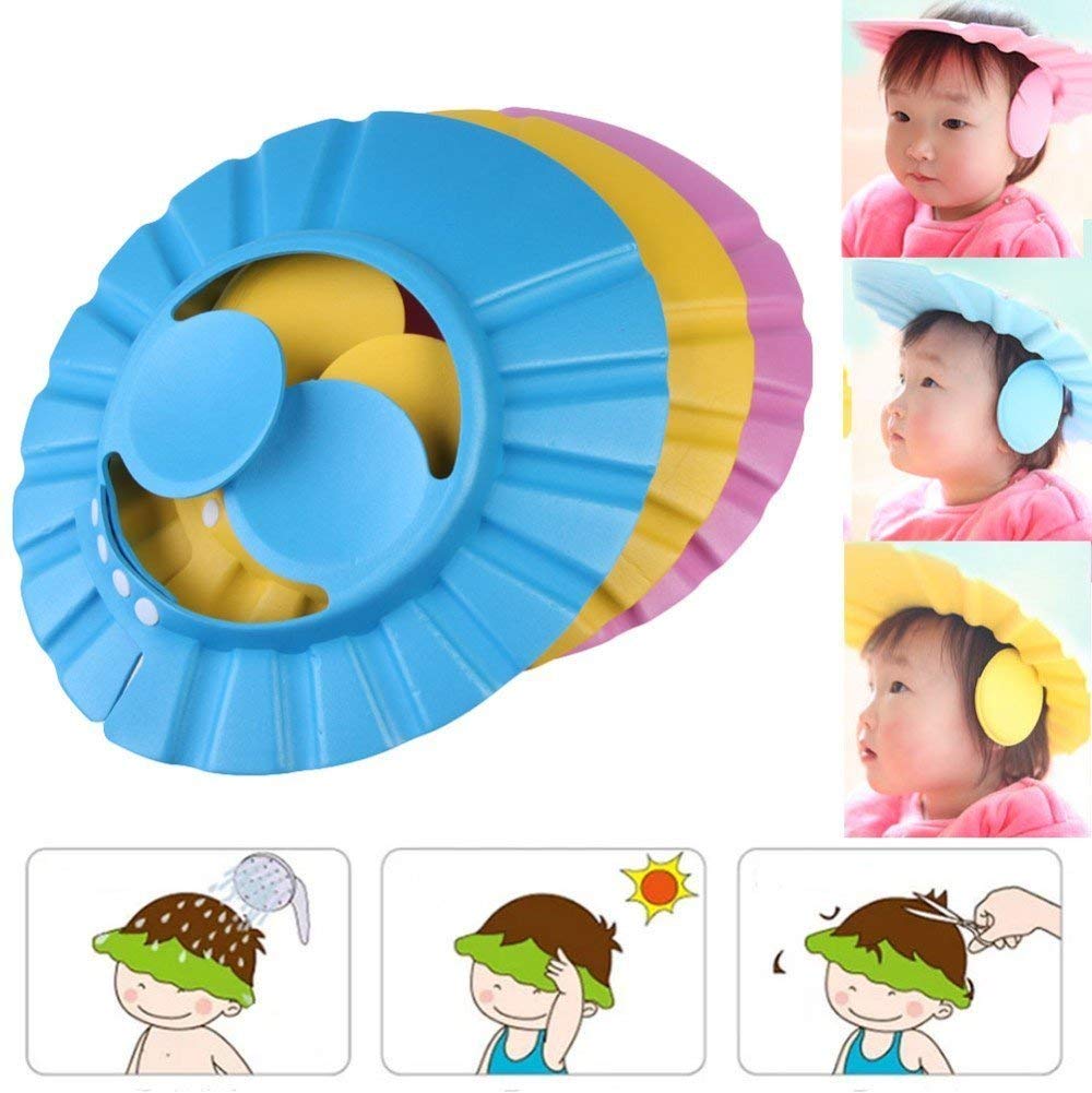 GLIVE Baby Soft Bathing & Hair Wash Cap - Gentle Eye & Ear Protector for Infants & Toddlers - Leaves Shape Shower Cap for Safe Bath Time - Perfect for Newborns, Kids & Sensitive Skin Care