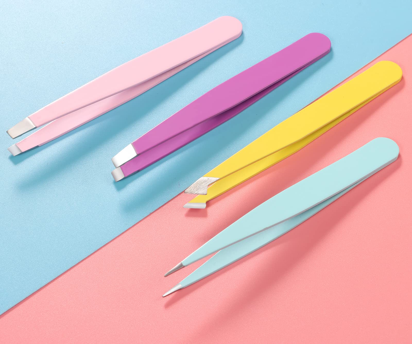 Premium Stainless Steel Tweezers Set for Women - Facial Hair, Eyebrow & Eyelash Extension Kit (76-Piece) - Perfect for Salon, Spa, Home Grooming & Makeup Application