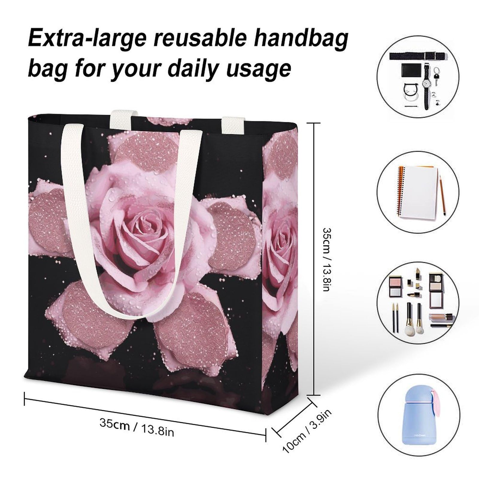 Glowing Zebra Print Tote Bag for Laptop & Travel - Durable Canvas Shoulder Bag & Crossbody Handbag for Women, Grocery Shopping & Daily Use