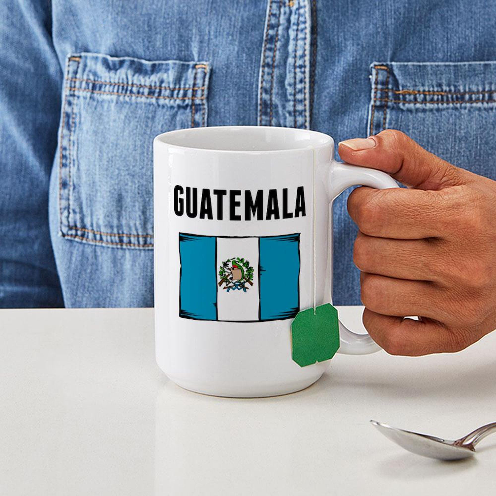 Guatemala Flag Ceramic Coffee Mug 15 oz (444 ml) - Durable & Dishwasher Safe - Perfect for Home, Office, or Gifts - Show Your National Pride