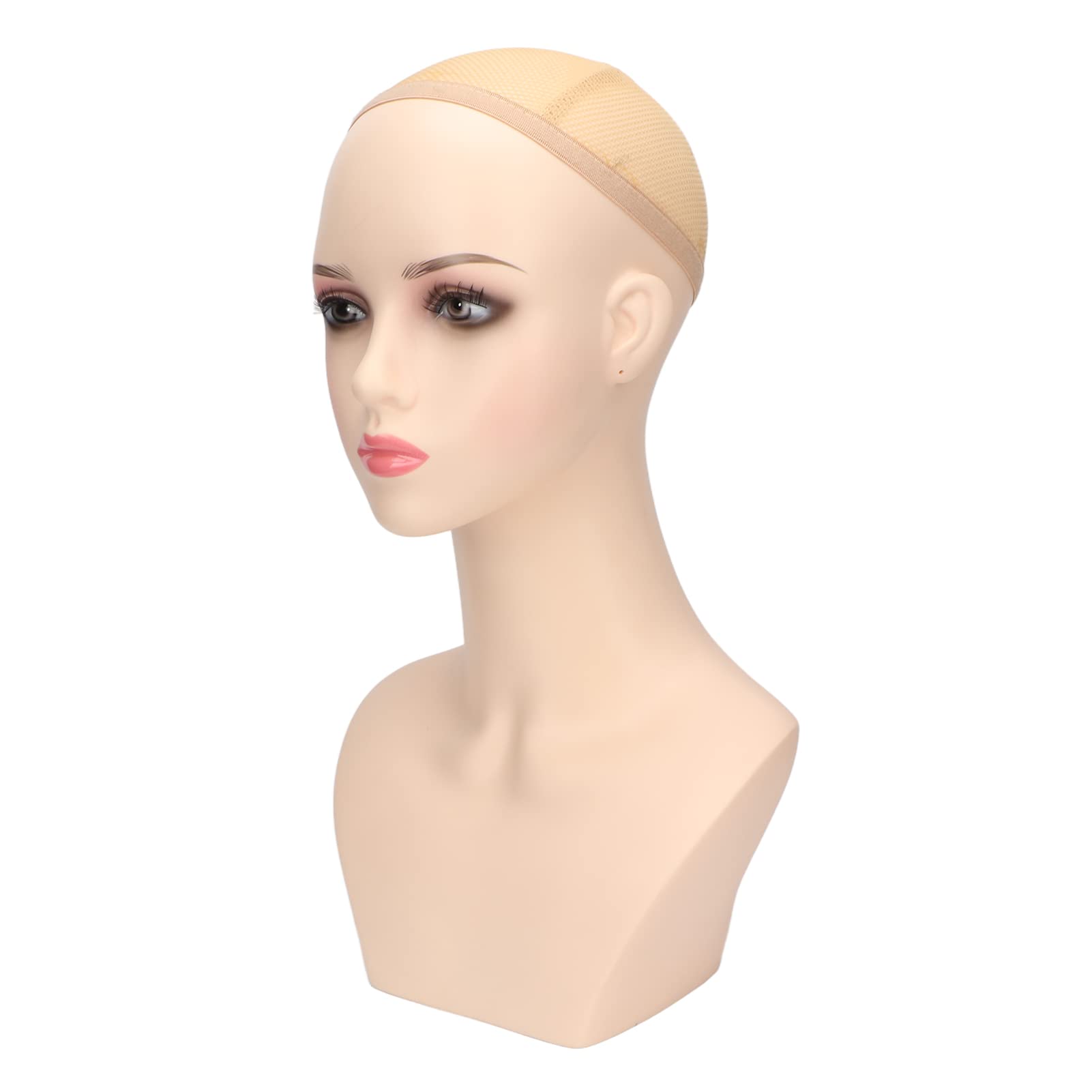 ZJchao Weatherproof PVC Bald Female Mannequin Head - Durable Wig & Jewelry Display Model for Salon, Cosmetology Training & Retail Store Decor