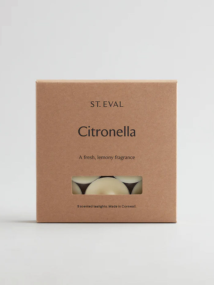 St. Eval Citronella Tealight Candles - Natural Mosquito Repellent for Outdoor Patio, Garden, and Camping Use
