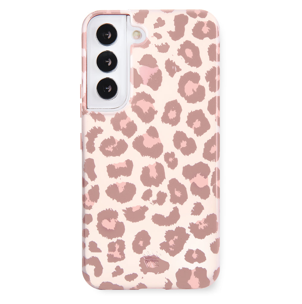 Samsung Galaxy Phone Case - Blush Leopard Print Protective Cover for Samsung S21/S20/S10/Note 20 - Stylish & Durable Slim Fit Case for Everyday Use & Travel