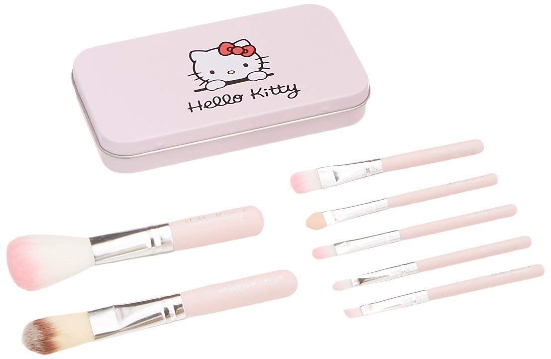 MYGIRL 7-Piece Lightweight Pink Makeup Brush Set for Women & Girls - Soft Bristles, Portable Storage Case - Perfect for Travel, Everyday Makeup & Professional Use