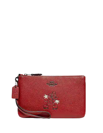 Coach Disney X Coach Small Wristlet with Mickey Motif - Stylish Crossbody Bag for Women | Perfect for Parties, Travel & Everyday Use