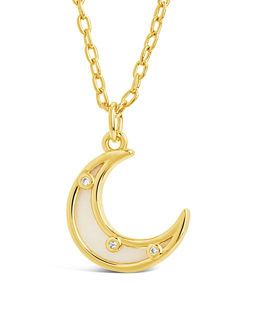 Nuria Moonstone & Cubic Zirconia Moon Pendant Necklace for Women - Elegant Celestial Jewelry Gift for Birthday, Anniversary & Special Occasions