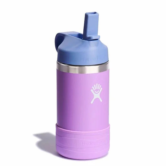 12 oz Kids Wide Mouth Water Bottle with Straw Cap - Leak Proof, BPA Free, Ideal for School, Sports & Outdoor Activities