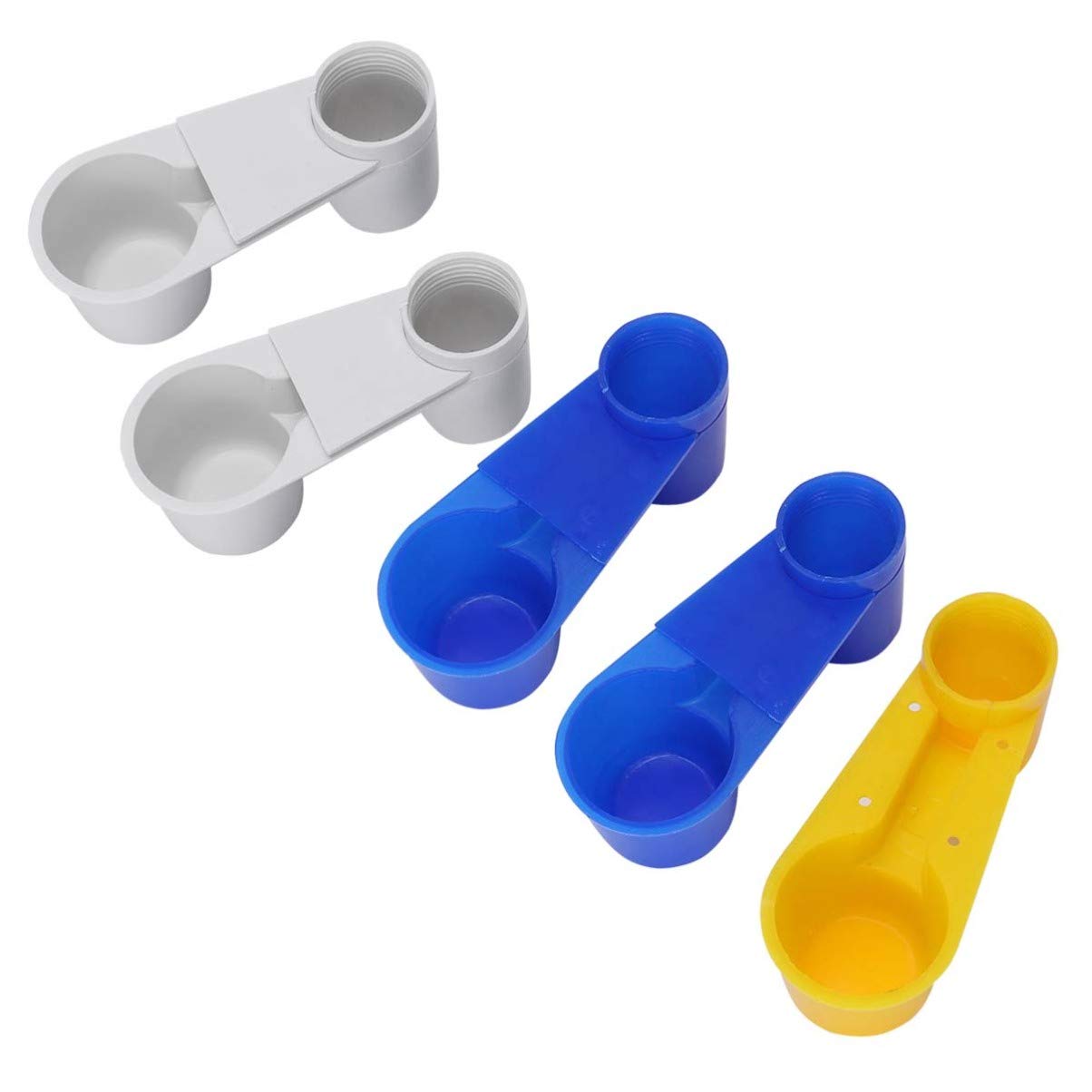 5pcs Automatic Bird Cage Water and Food Bowls - Double Mouth Dispenser for Cockatiel, Parrot, and Small Pets - Durable Pet Feeder Cups for Easy Feeding and Hydration - Perfect for Bird Cages, Aviaries, and Pet Travel Accessories