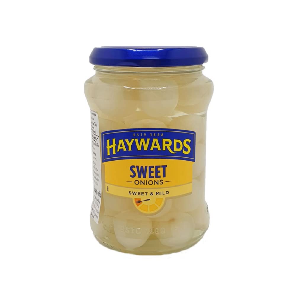 Haywards Pickled Onions 400g - Tangy British Style Pickled Onions in Vinegar Brine - Perfect for Salads, Sandwiches, Cheese Boards & Pub Snacks