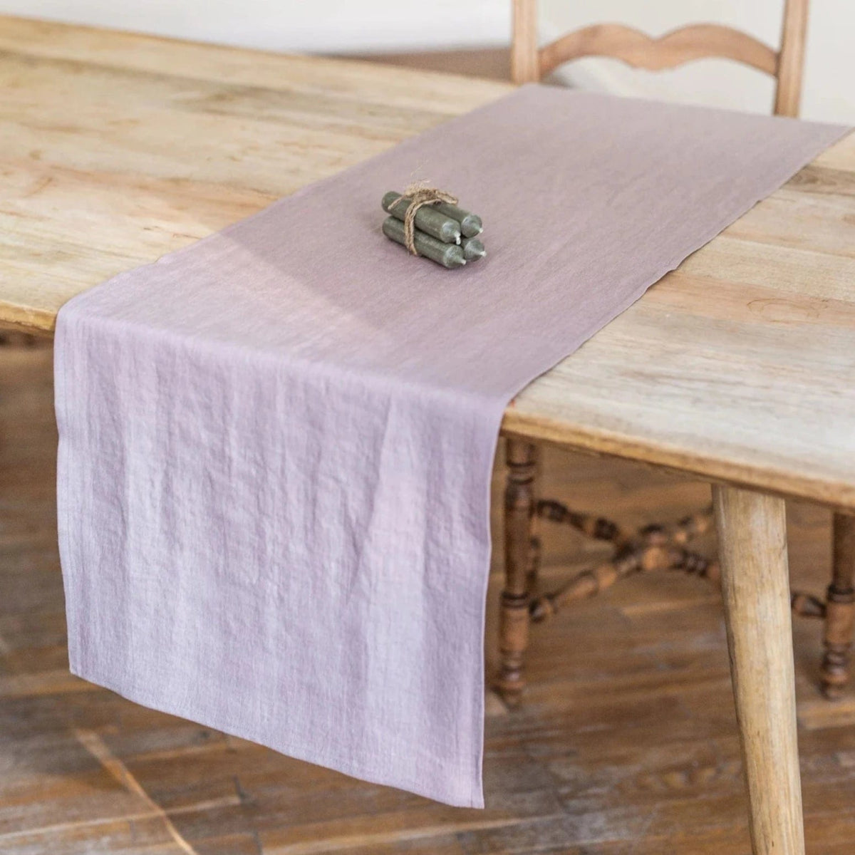 Elegant Dusty Rose Pink Linen Table Runner - 72 Inch Long Farmhouse Dining Table Decor for Weddings, Parties & Home Decor
