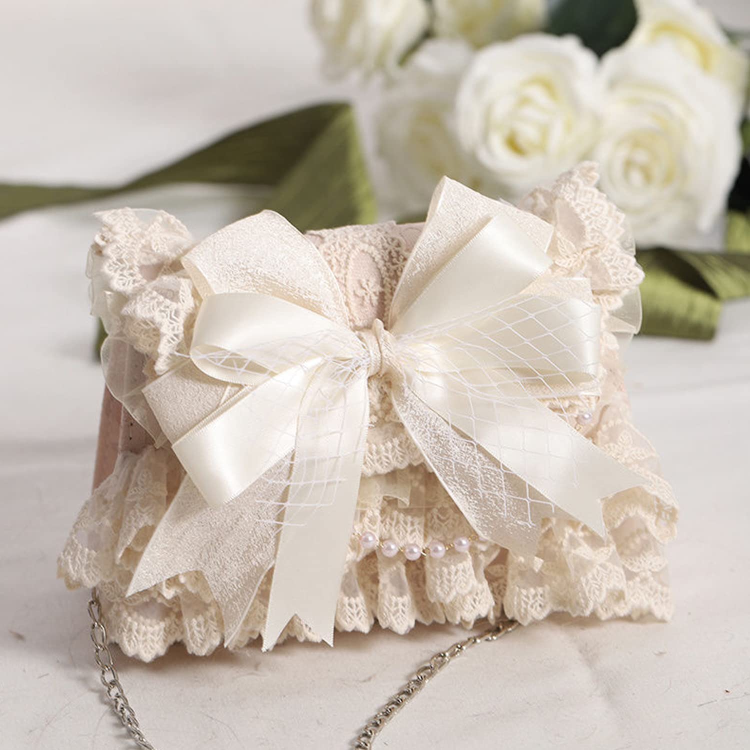 JIAJIA B01 Women's Envelope Clutch Purse with Tassel & Lace Flower Design - Elegant Wedding, Evening & Party Handbag for Special Occasions