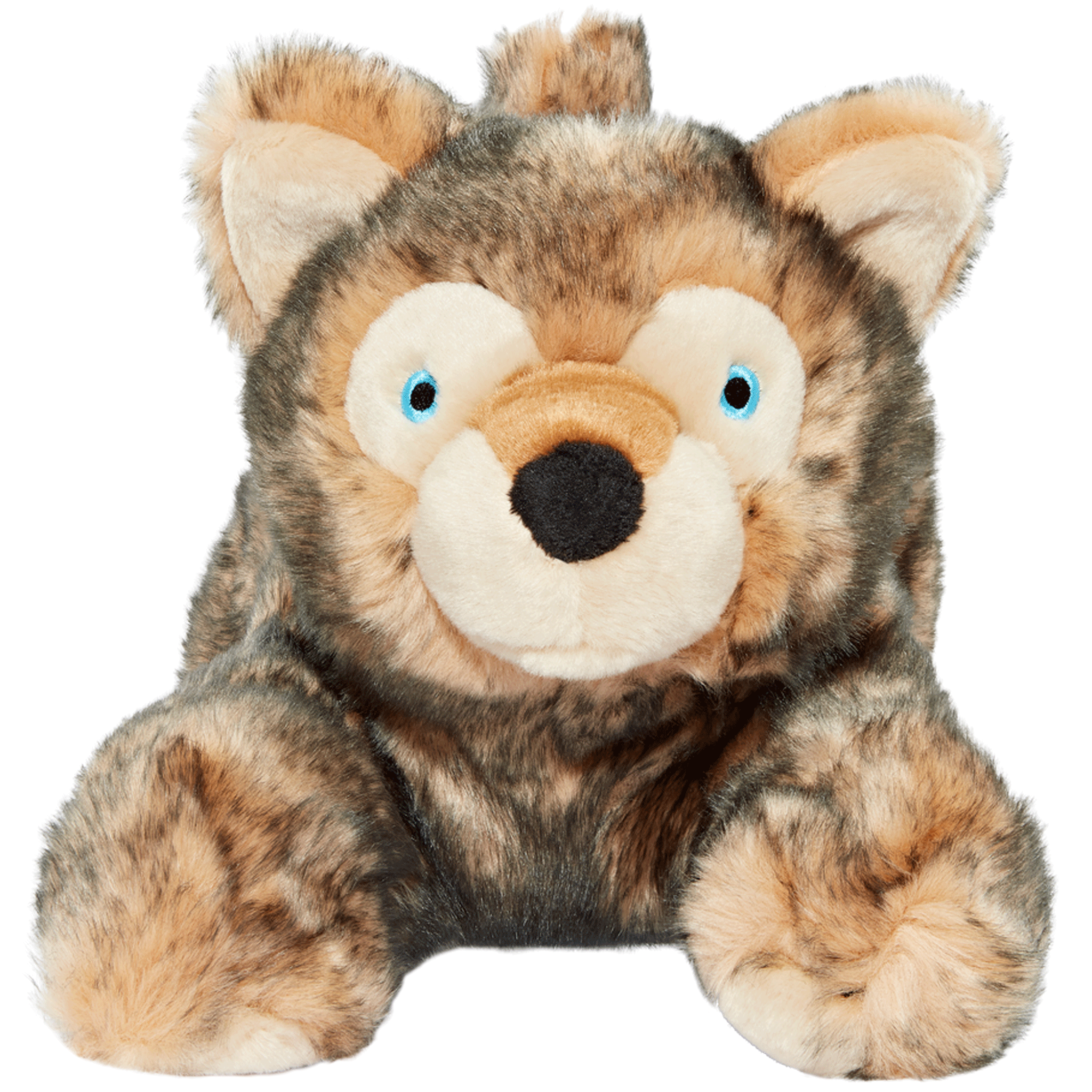 Fluff & Tuff Lobo Wolf Pup Brown Dog Toy - Durable Chew Toy for Aggressive Chewers - Perfect for Indoor & Outdoor Playtime