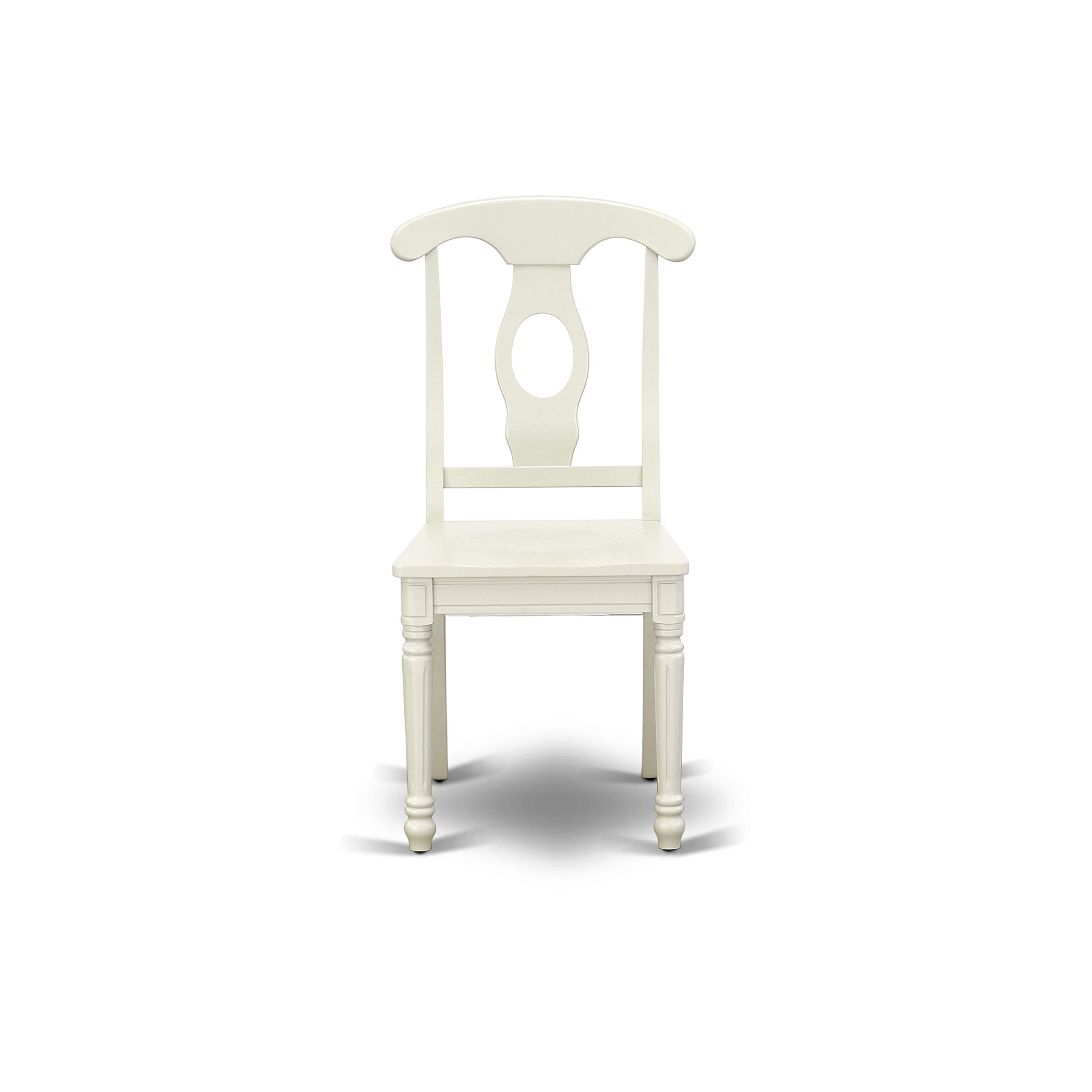 East West Furniture HLKE3-LWH-W 3-Piece Round Kitchen Dining Set with Pedestal Table & 2 Chairs, 42x42 Inch, Linen White - Perfect for Small Spaces, Breakfast Nooks & Cozy Apartment Dining