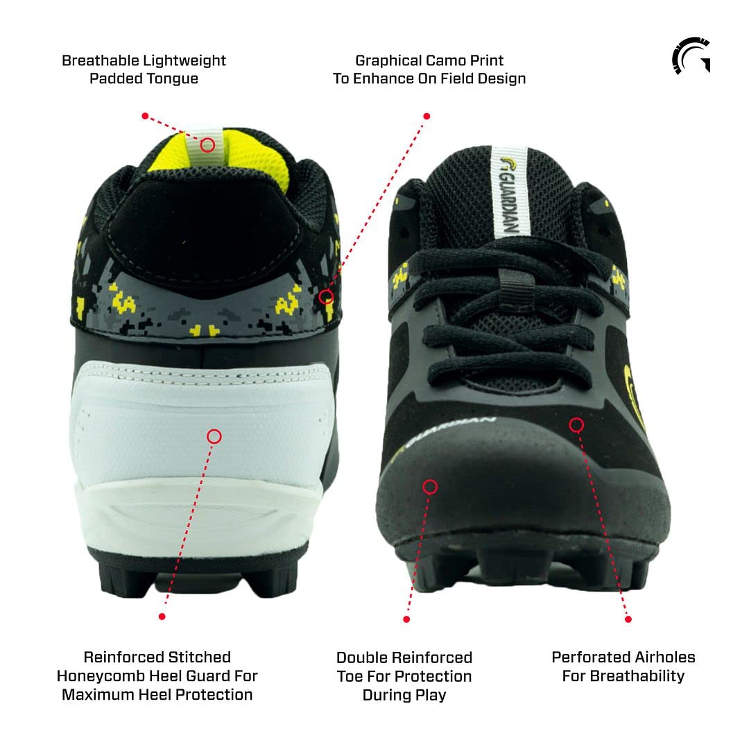 Guardian Youth Baseball Cleats for Boys & Girls - High Top Baseball Shoes for Kids - Non-Slip Softball Cleats - Perfect for Little League, Training & Outdoor Sports