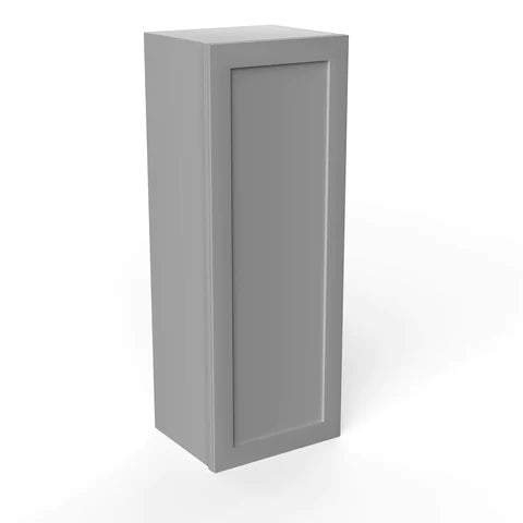 42 Inch Grey Shaker Wall Cabinet - 15W x 42H x 12D - Ready-to-Assemble RTA Kitchen Storage - Perfect for Bathroom, Laundry Room & Garage Organization