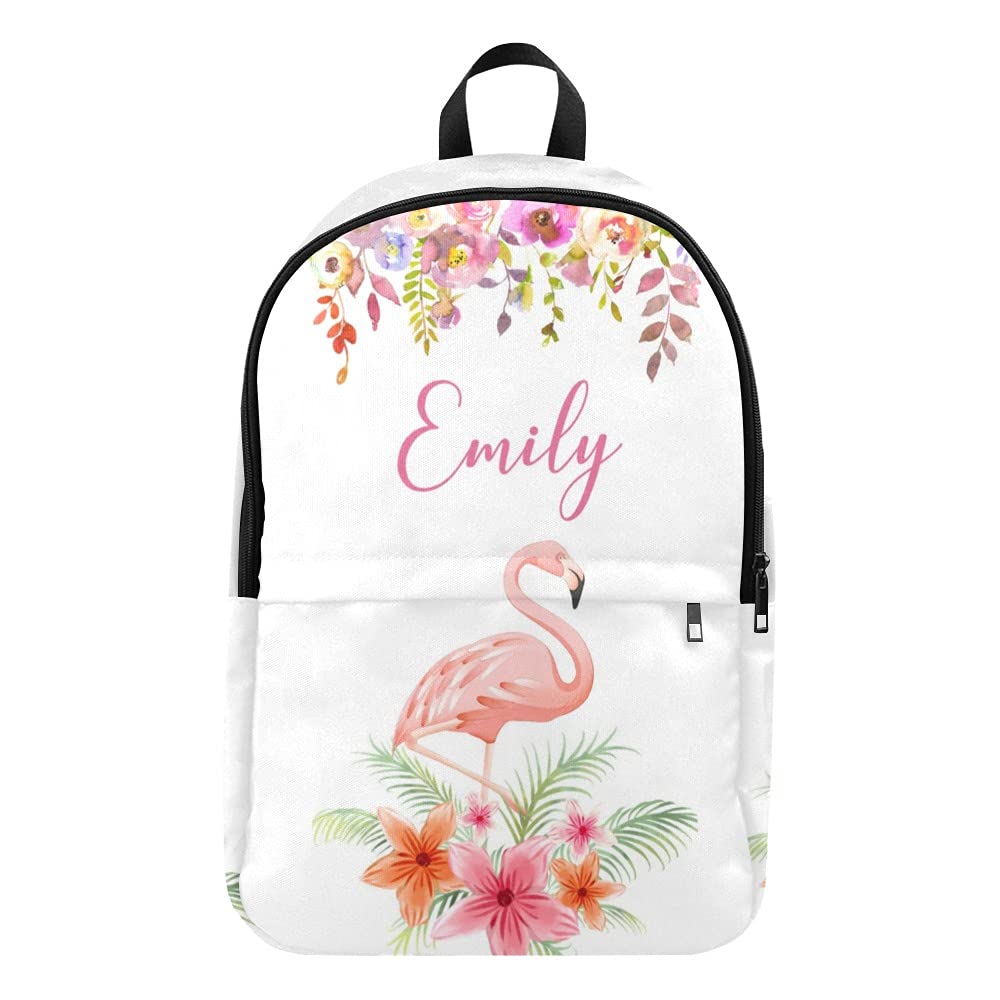 Custom Personalized Flamingo Backpack with Name Embroidery - Stylish School & Travel Backpack for Women & Girls - Perfect for College, Work, Vacation & Everyday Use (Flamingo 5)
