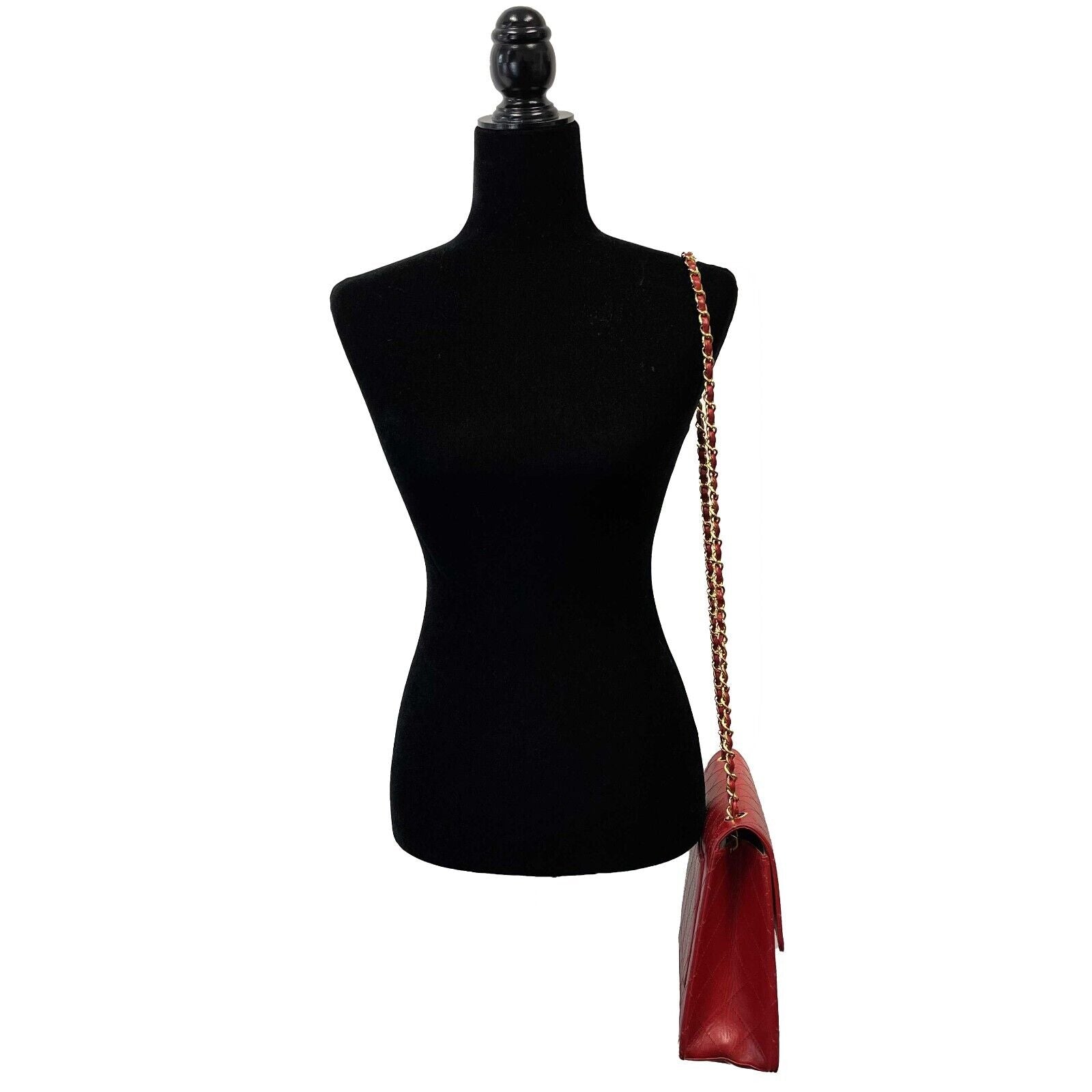Vintage CHANEL Jumbo CC Lambskin Single Flap Shoulder Bag in Red | Luxury Designer Handbag for Women | Perfect for Evening Events, Date Nights & Special Occasions
