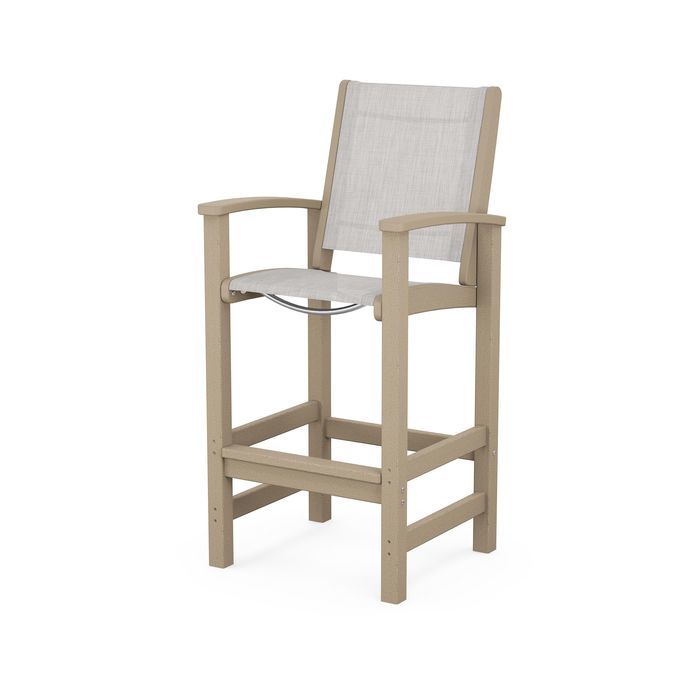 POLYWOOD Coastal Bar Chair - Outdoor & Indoor Bar Stool, Weather-Resistant, Durable, Comfortable - Perfect for Patio, Deck, Kitchen, and Poolside Use