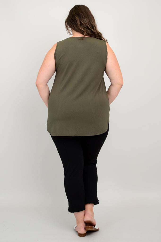 Women's Khaki Bamboo Jazz Tank Top - Breathable & Comfortable Summer Casual Wear for Yoga, Beach, and Outdoor Activities