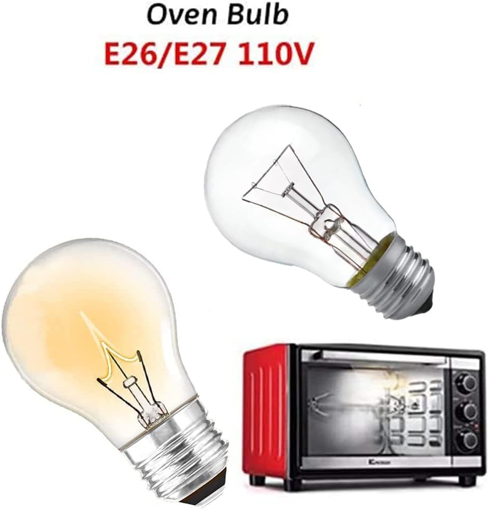 High Temp 300°C Resistant Appliance Oven Light Bulb - A15/E26 Base, 120V 40W Replacement Bulb for Refrigerator, Microwave, Range Hood & Stove (4 Pack) - Perfect for Kitchen Appliances and High Heat Environments