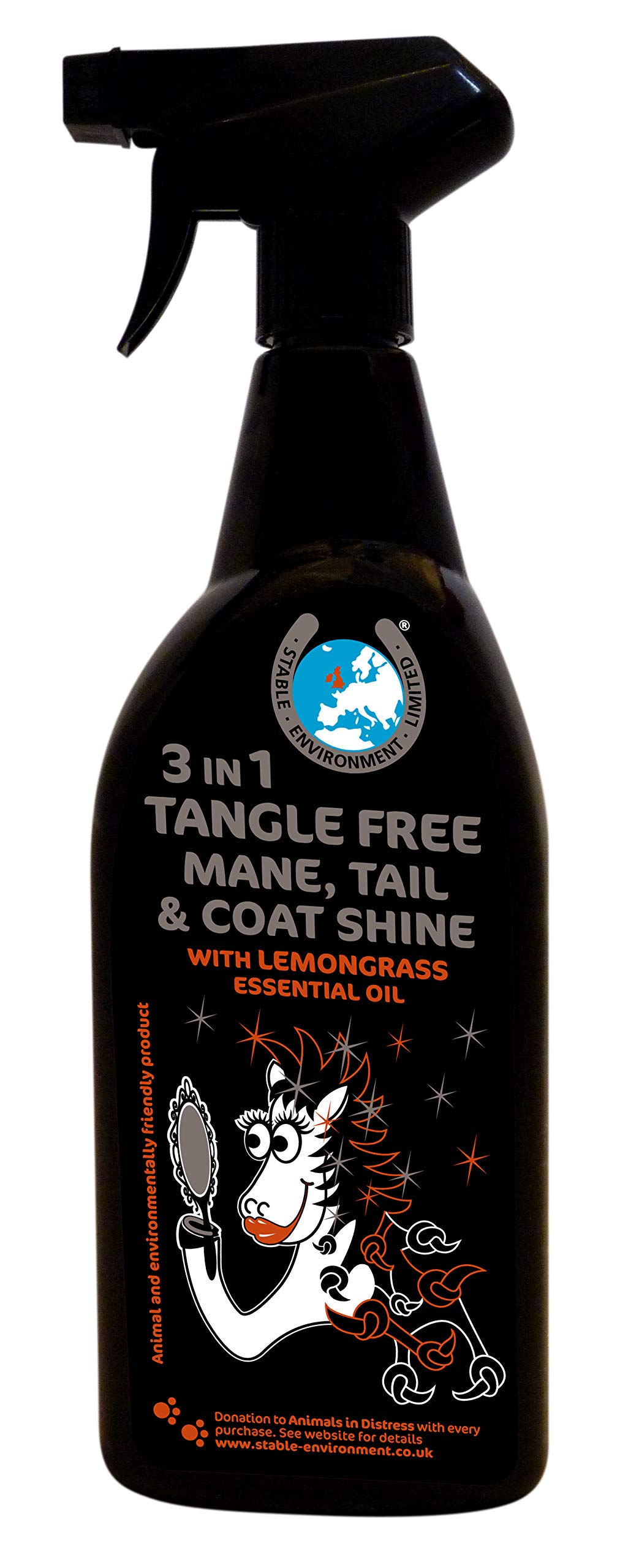 3 in 1 Tangle Free Mane, Tail & Coat Shine Spray for Horses - Detangling, Shining & Conditioning Solution for Show, Competition & Daily Grooming