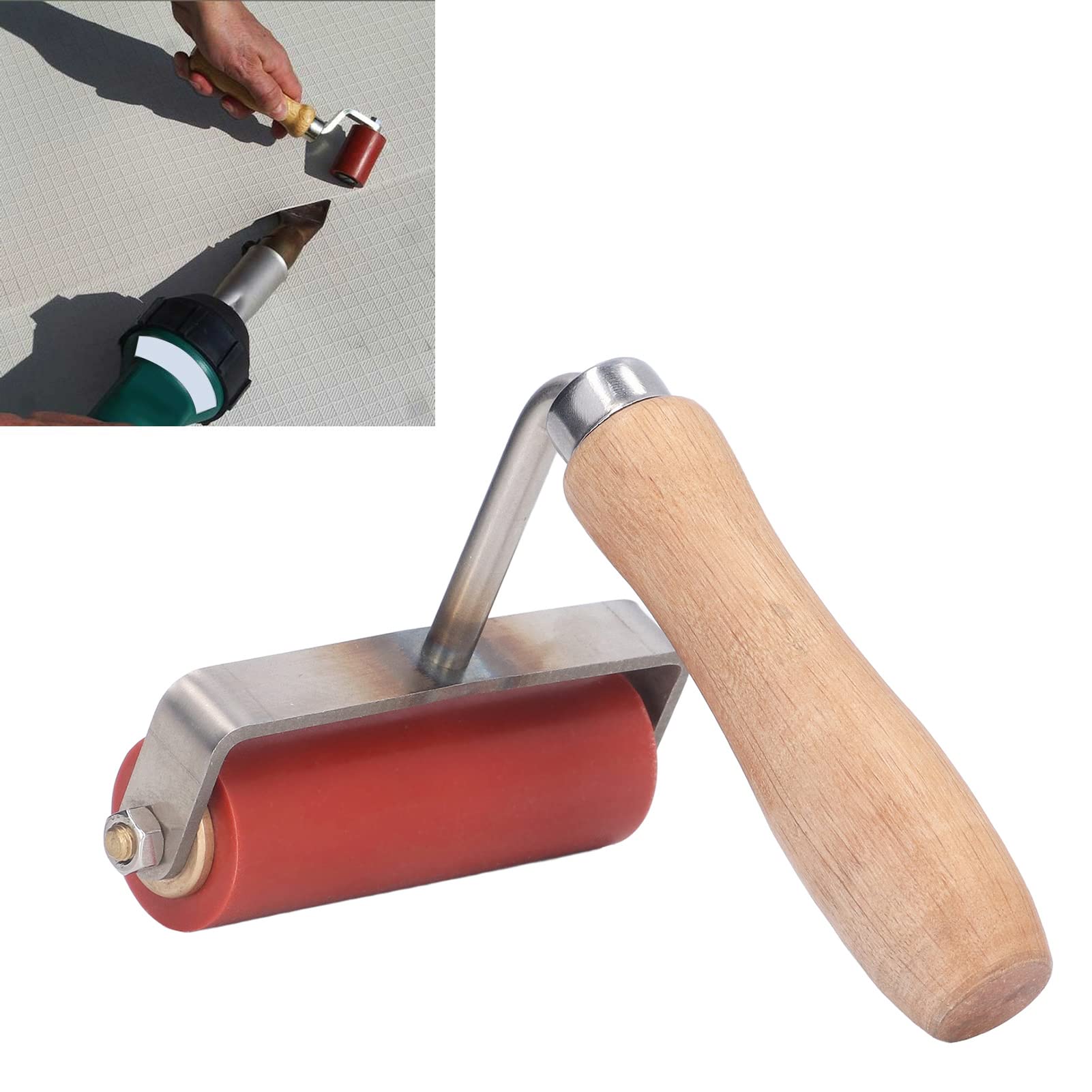 90mm High Temp Resistant Silicone Seam Roller - PVC Roofing Welding Tool with 75° Bend for Hand Pressure Rolling | Perfect for Roofing Repairs, DIY Home Painting & Craft Projects